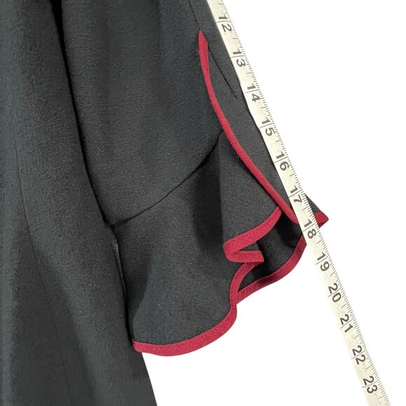 Karl Lagerfeld Sheath Dress Womens 12 Black Tulip 3/4 Sleeve Lined Modern Career - Picture 12 of 16